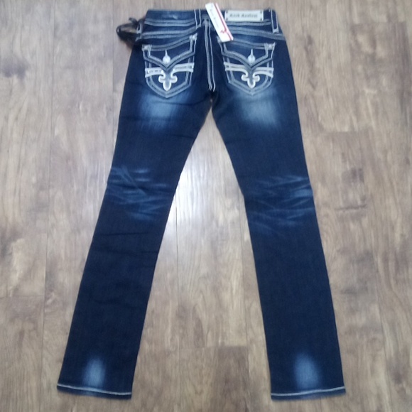 Rock Revival Women's 26 Straight Heather Embellished Shimmer NWT - Picture 3 of 12